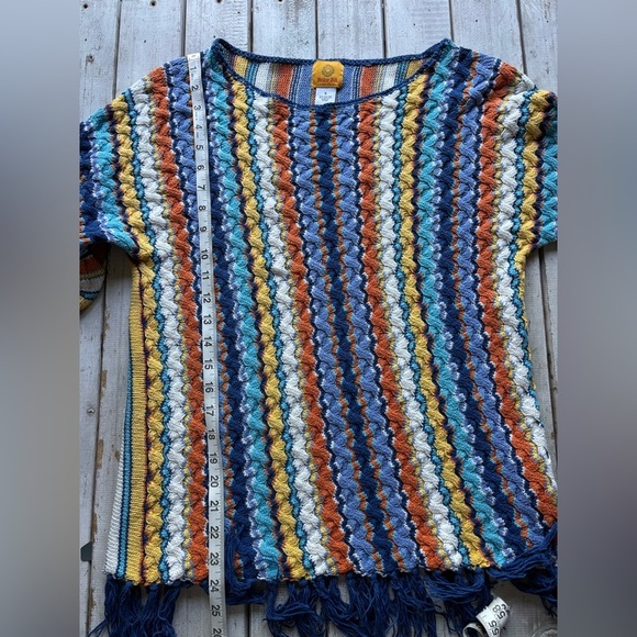 Ruby Rd. | Crochet | Tassel | Colorful | Short Sleeve Sweater | Small - Picture 9 of 10